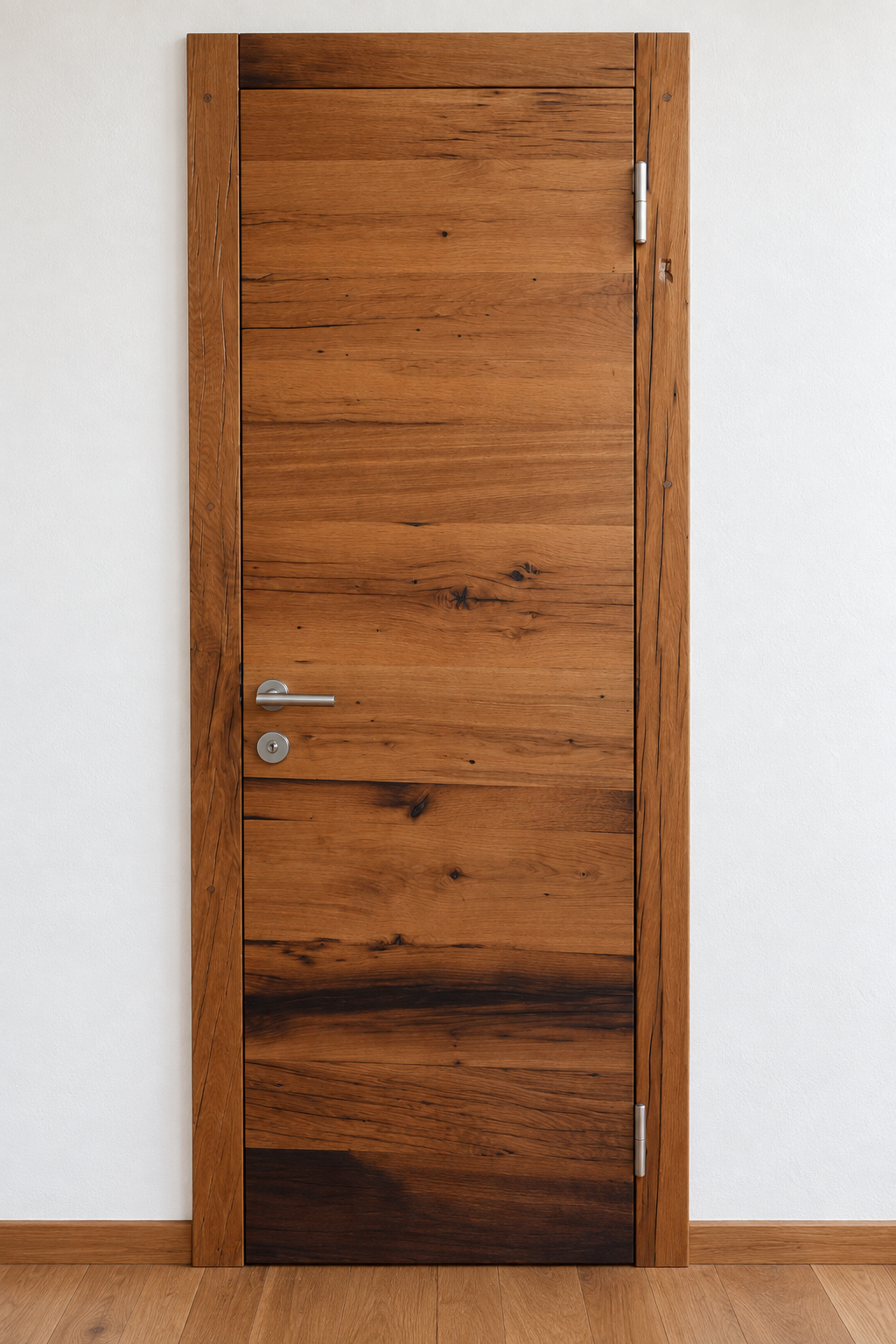 Holztür mit dunkler Maserung