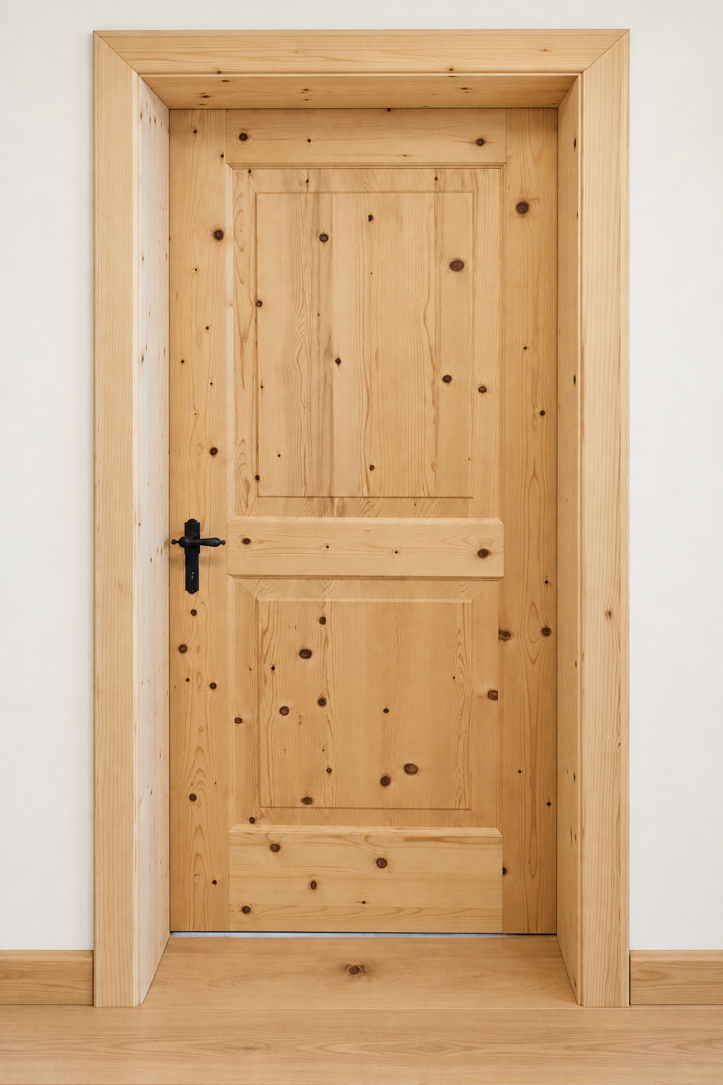 Holztür mit weißer Wand Website