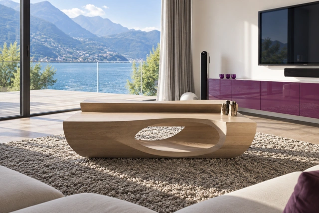 Skulpturaler Couchtisch aus Holz
