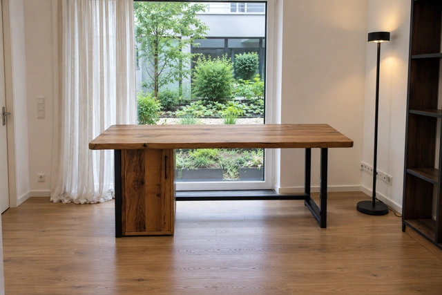 Bürotisch aus Altholz